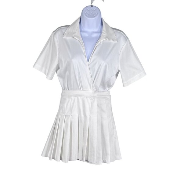 Zara Womens XS White Pleated Wrap Tennis Skort Dress Pickleball Preppy Old Money - Picture 3 of 15